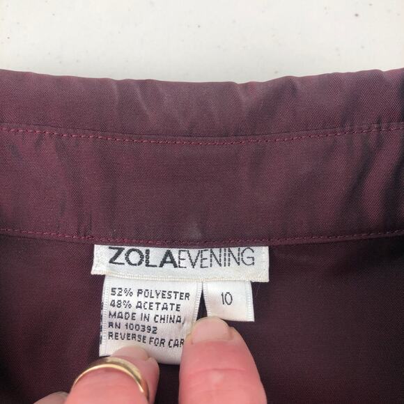 Zola Evening burgundy beaded blazer 10 - Picture 11 of 12
